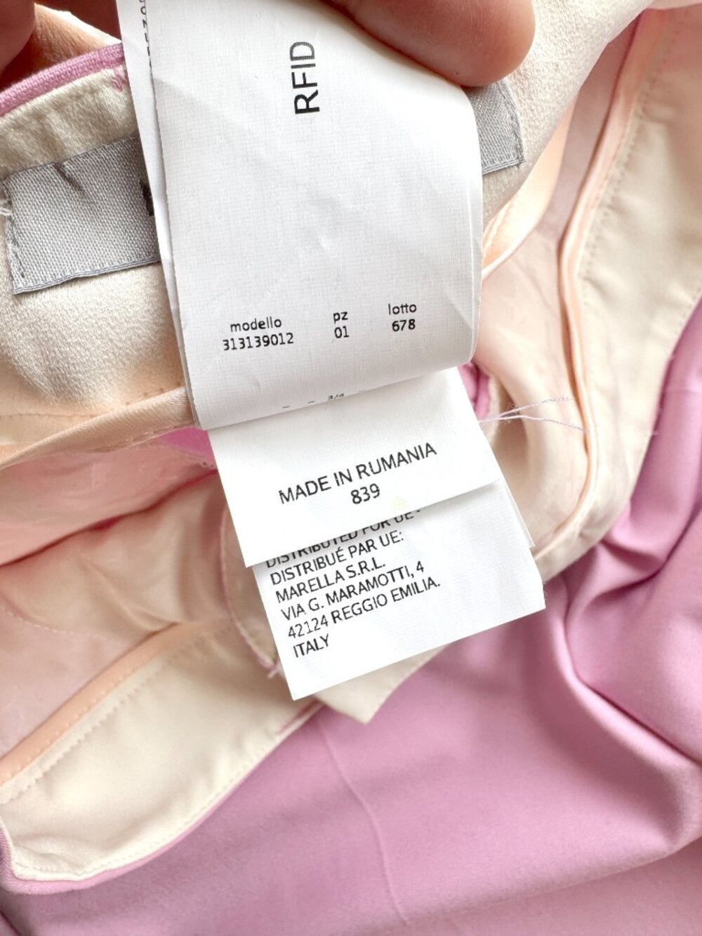 MARELLA Nilla Light Pink Cuffed Cropped Straight Leg Trouser Pants, Size 6 - Picture 15 of 15